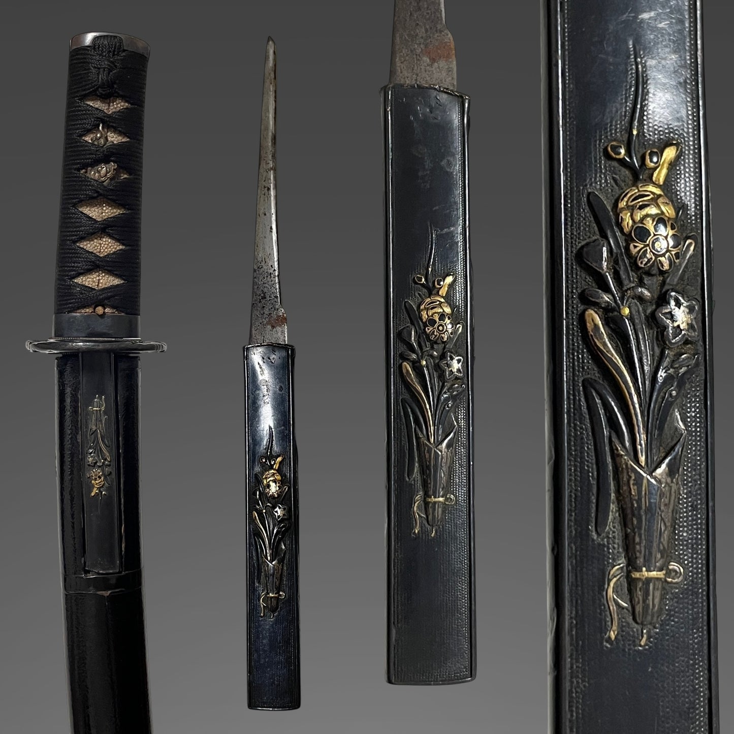 Kanefusa 兼房 signed TANTO, Shakudo Kozuka, Muromachi period, NBTHK Certificate
