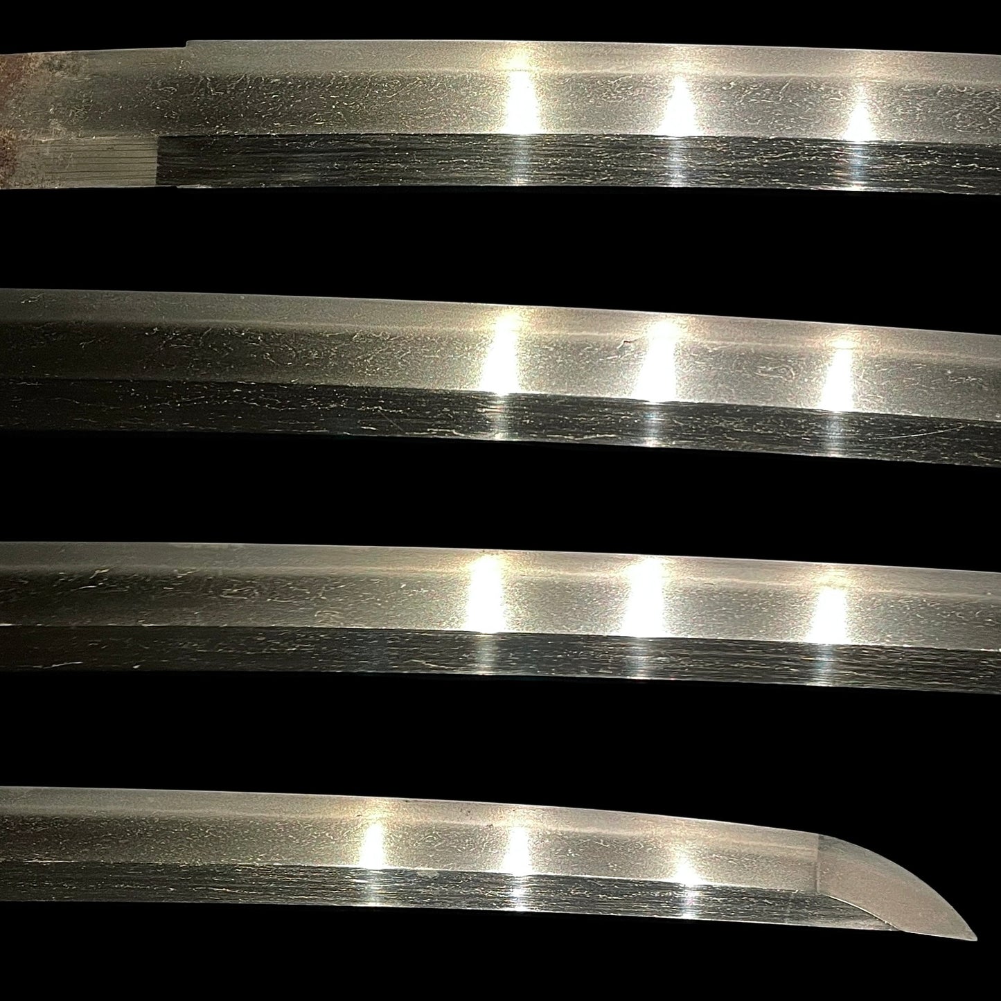 Suguha 直刃 Wakizashi, Thick Sukashi Tsuba, Edo period mumei