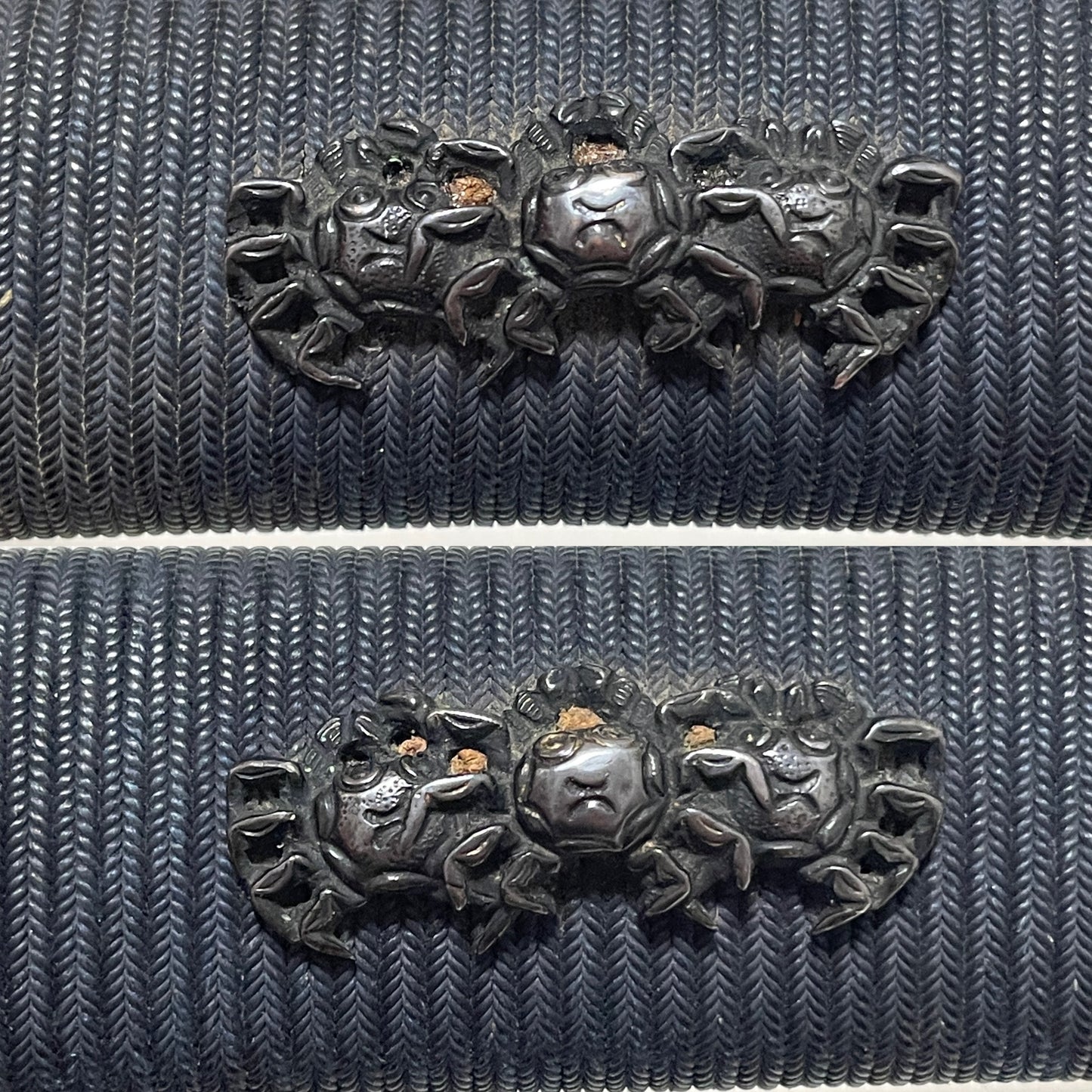 印籠刻鞘拵 Inrokizamisaya Koshirae, Ujifusa 氏房 signed TANTO, Muromachi period