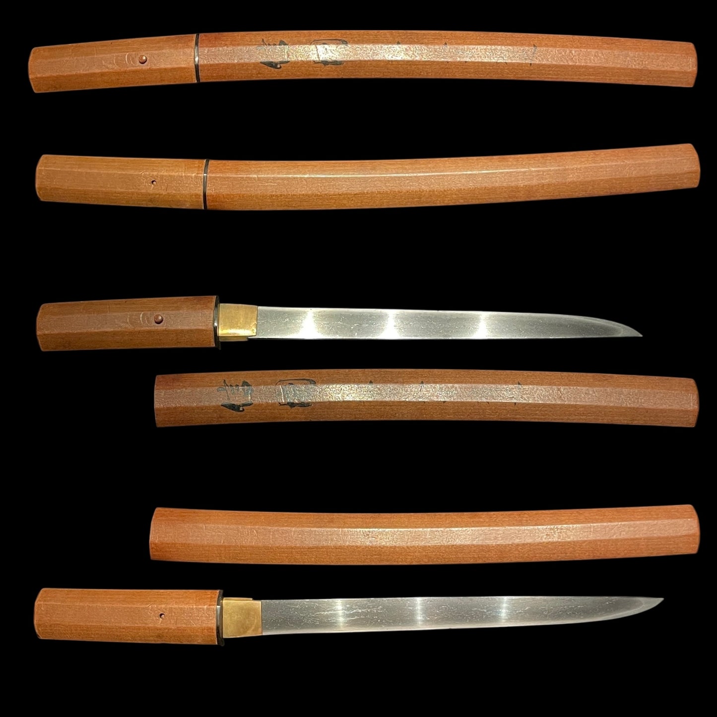 Nobukuni 信國 signed TANTO, Inlaid signature 象嵌銘, Sayagaki 鞘書, Muromachi period