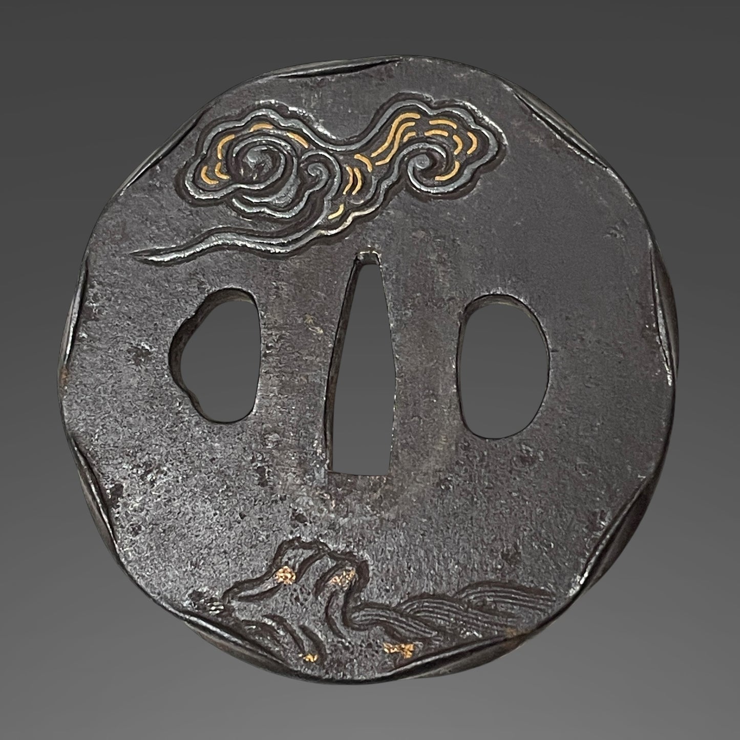 Takinobori 滝登り Tsuba KATANA, Bohi 棒樋, Muromachi period, Oosuriage mumei