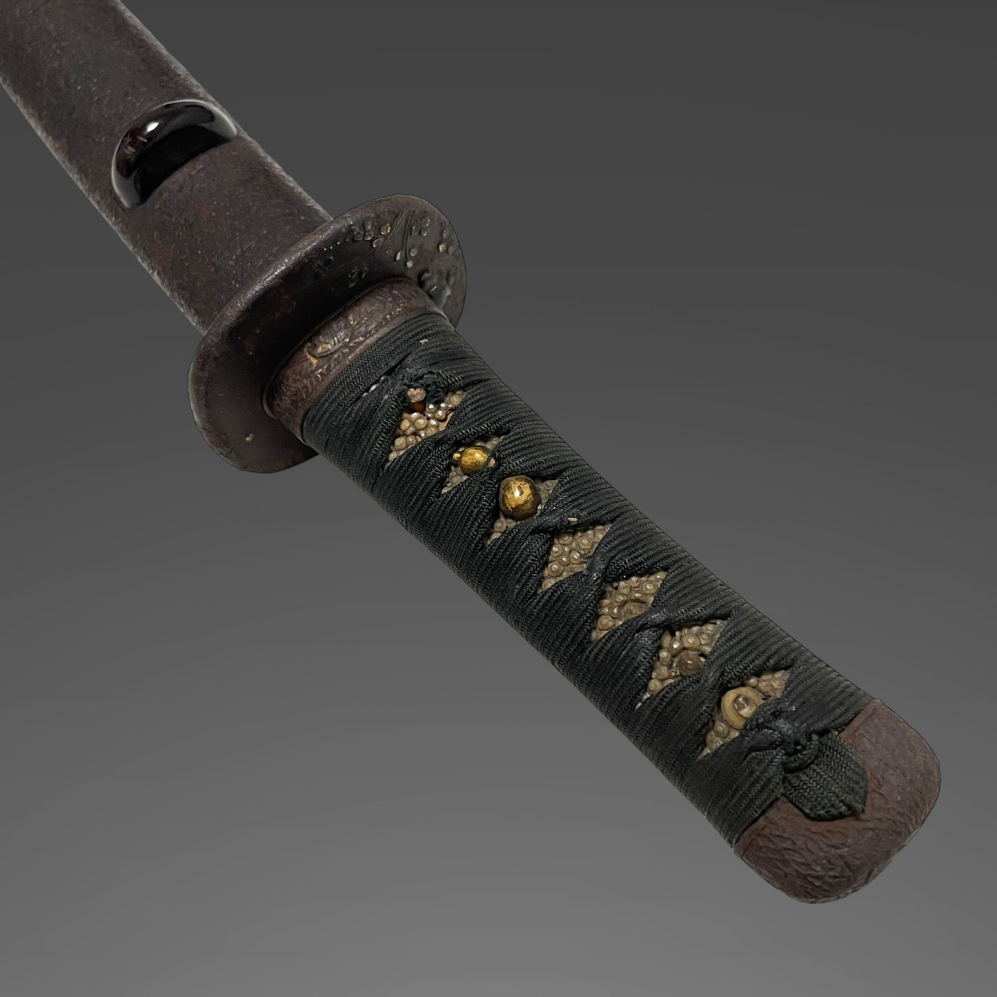 Sunnnobi-TANTO 寸延短刀, Puppy Tsuba and Tiger Kozuka, Late Edo period mumei