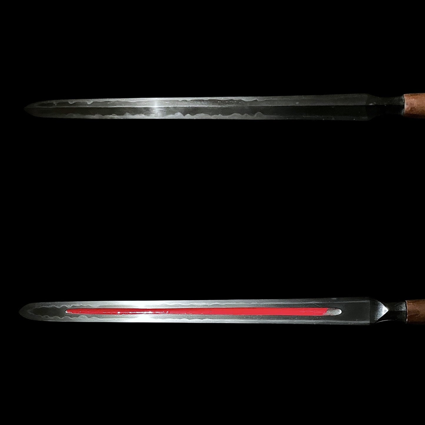 Oomiyrai 大身槍, Long Hirasankaku Yari 平三槍, Gunome-Hamon 互目刃文, Edo period mumei