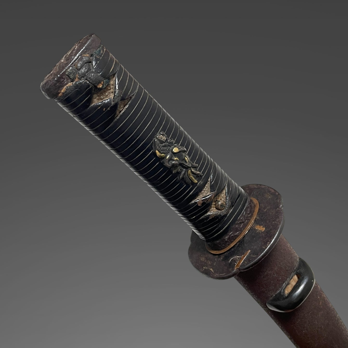 Naginata-Naoshi Style Wakizashi, Chikushuju Sa 筑州住左 signed, Kawamaki Tsuka
