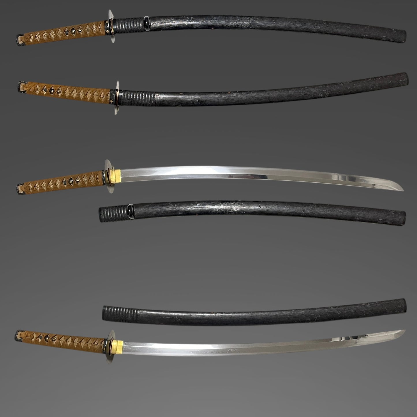Sue-KOTO KATANA, Shakudo Fuchikashira 赤銅桐波図縁頭, Late Muromachi period mumei