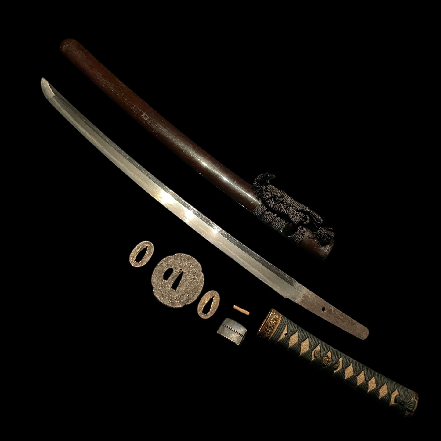 Nagahisa 長久 signed WAKIZASHI, Togari Gunome 尖互目 Hamon, Edo period