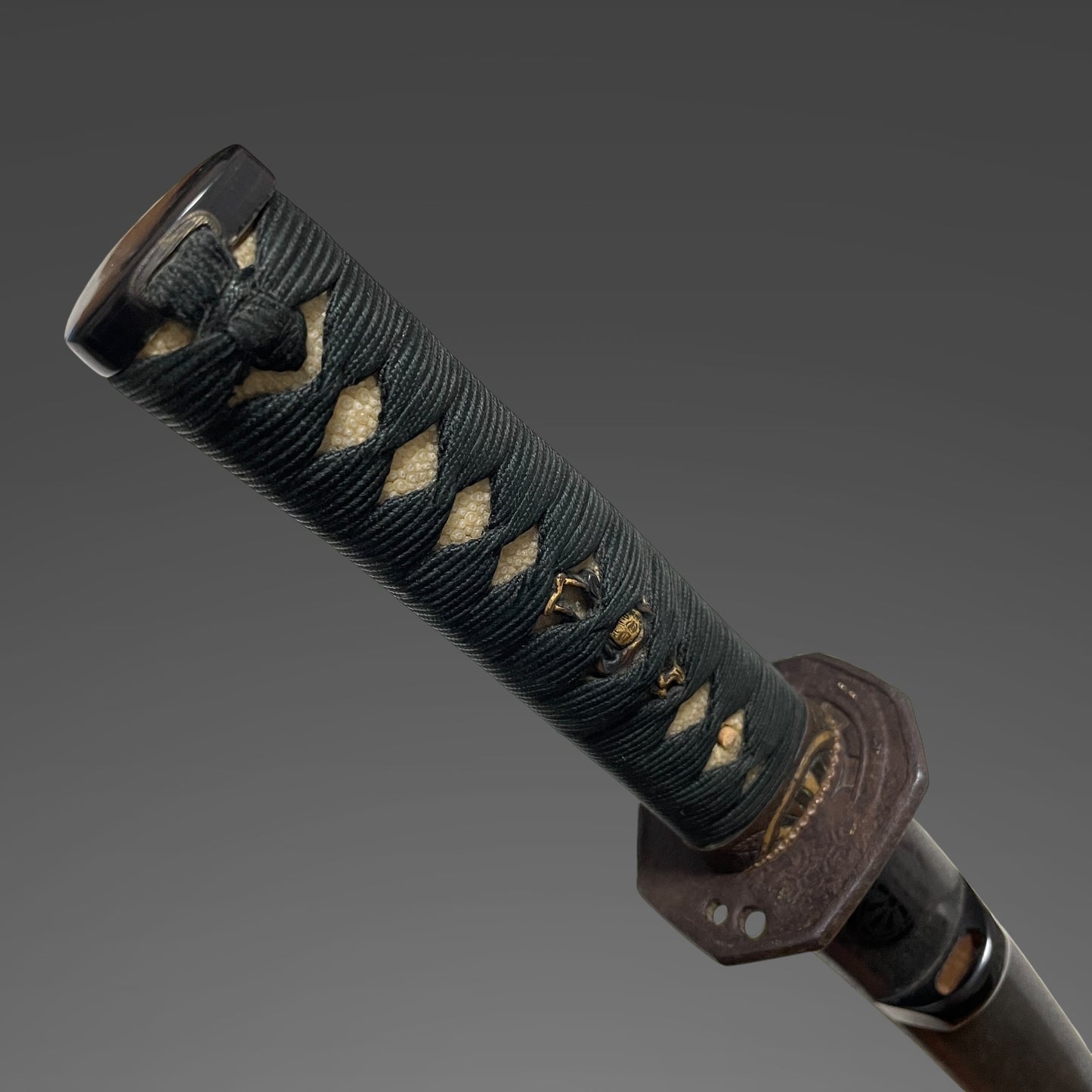 Naginata Naoshi Wakizashi, Kagemakie-Saya 陰蒔絵鞘, Thick Blade, Muromachi period mumei