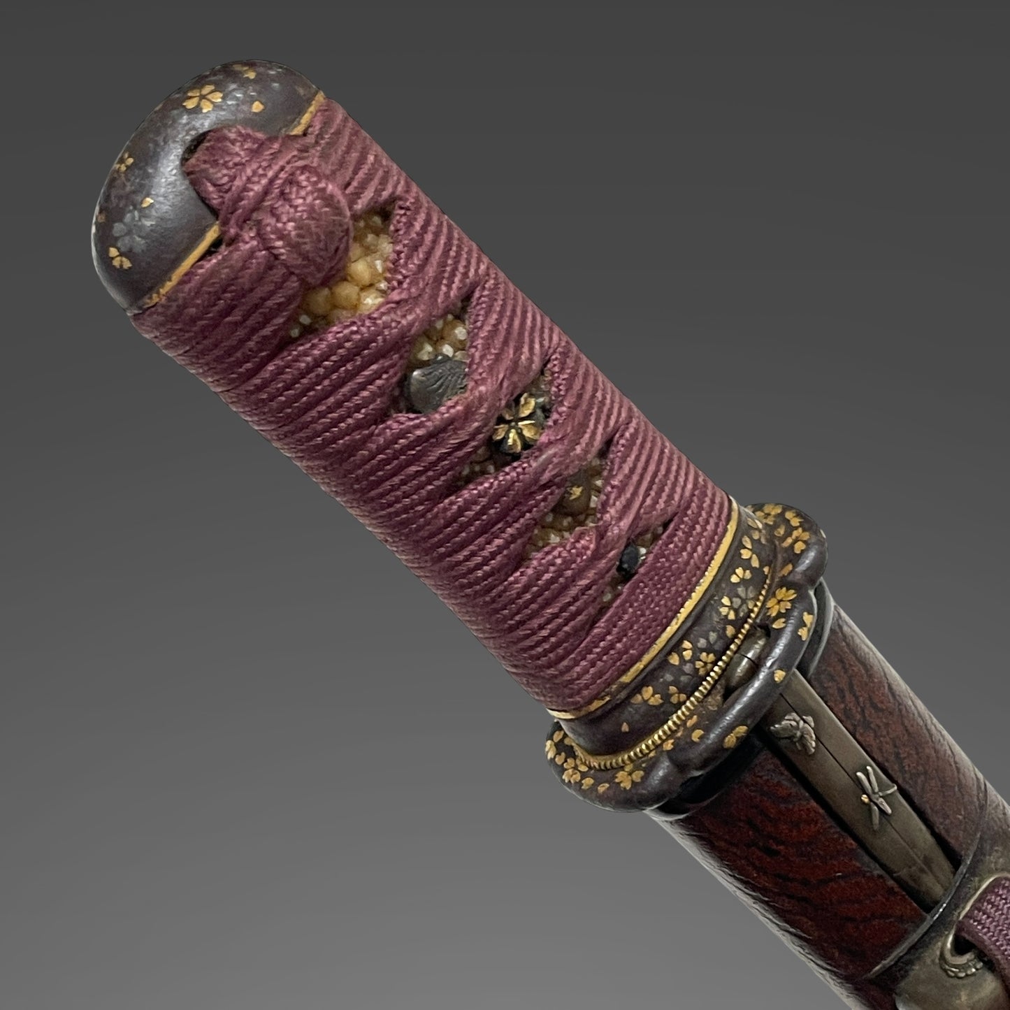 Mito Sukemitsu 水戸祐光 TANTO, 茶変塗鞘短刀拵, with Kozuka and Wari-Kogai, Edo period