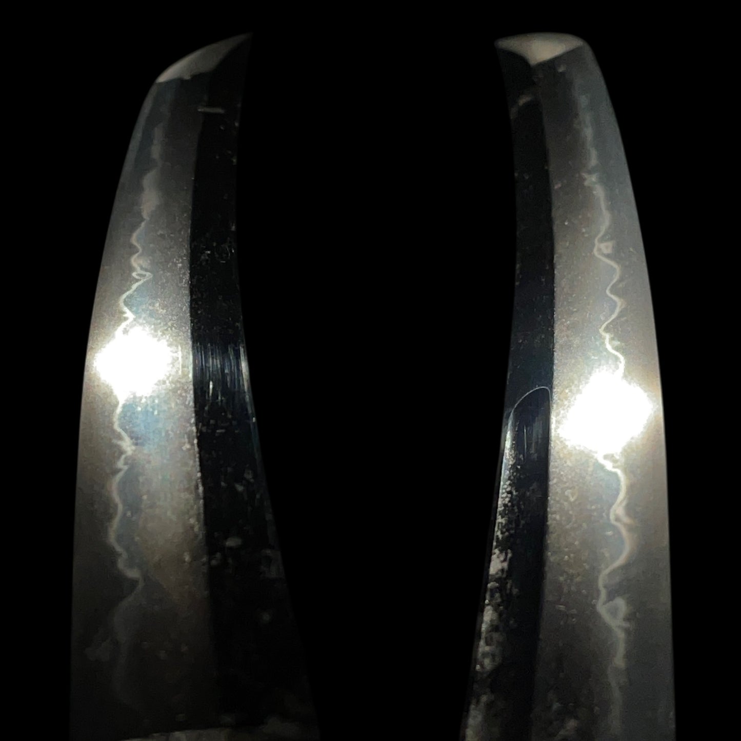 Large Kissaki Wakizashi, Shell Fuchikashira 貝縁頭, Edo period mumei