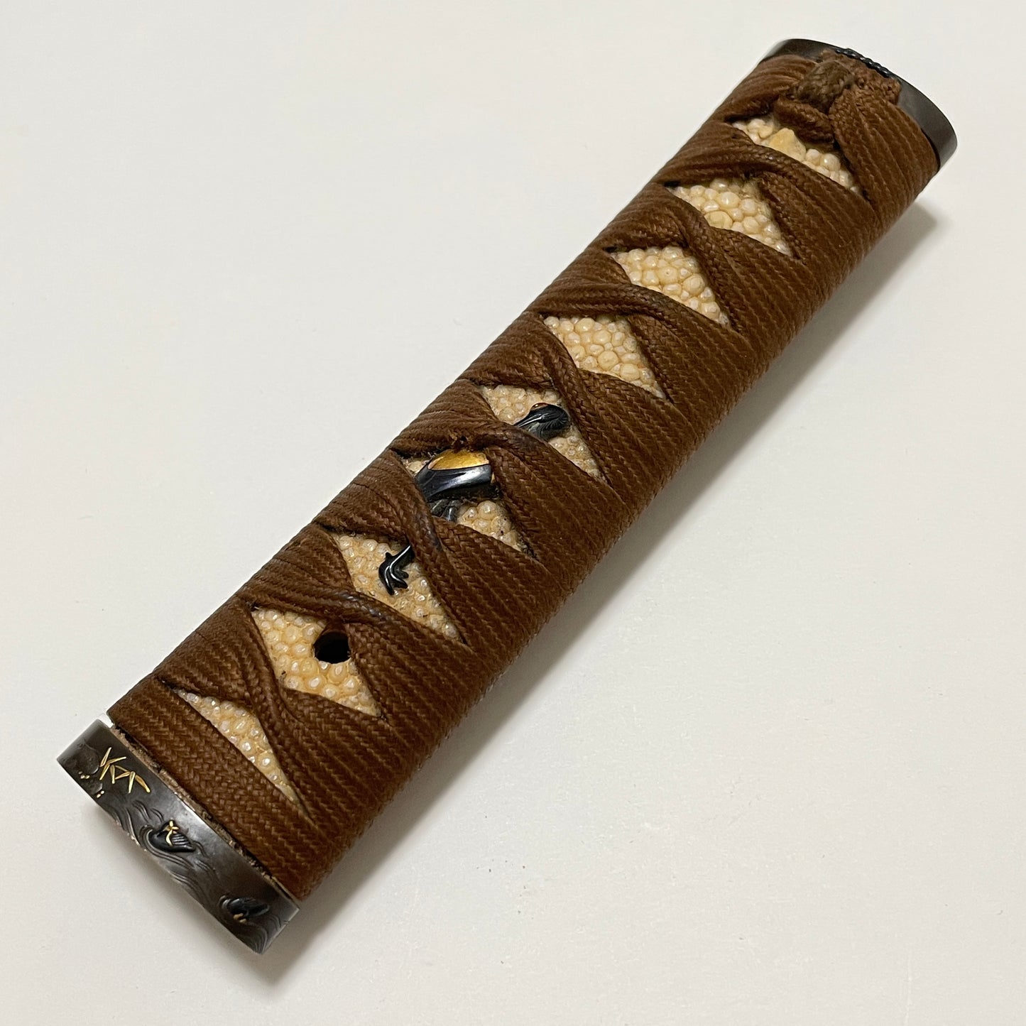 Ccormorant Fishing 鵜飼 Fittings Wakizashi, Kikuchi Tsunesada 菊池序定 signed Fuchi