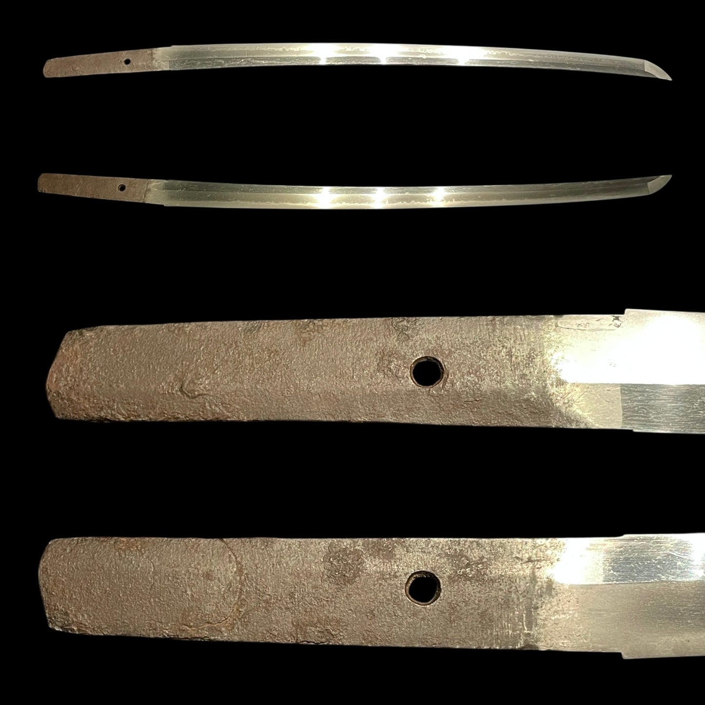 Amazing Hamon Long Wakizashi in Shirasaya, Edo period mumei