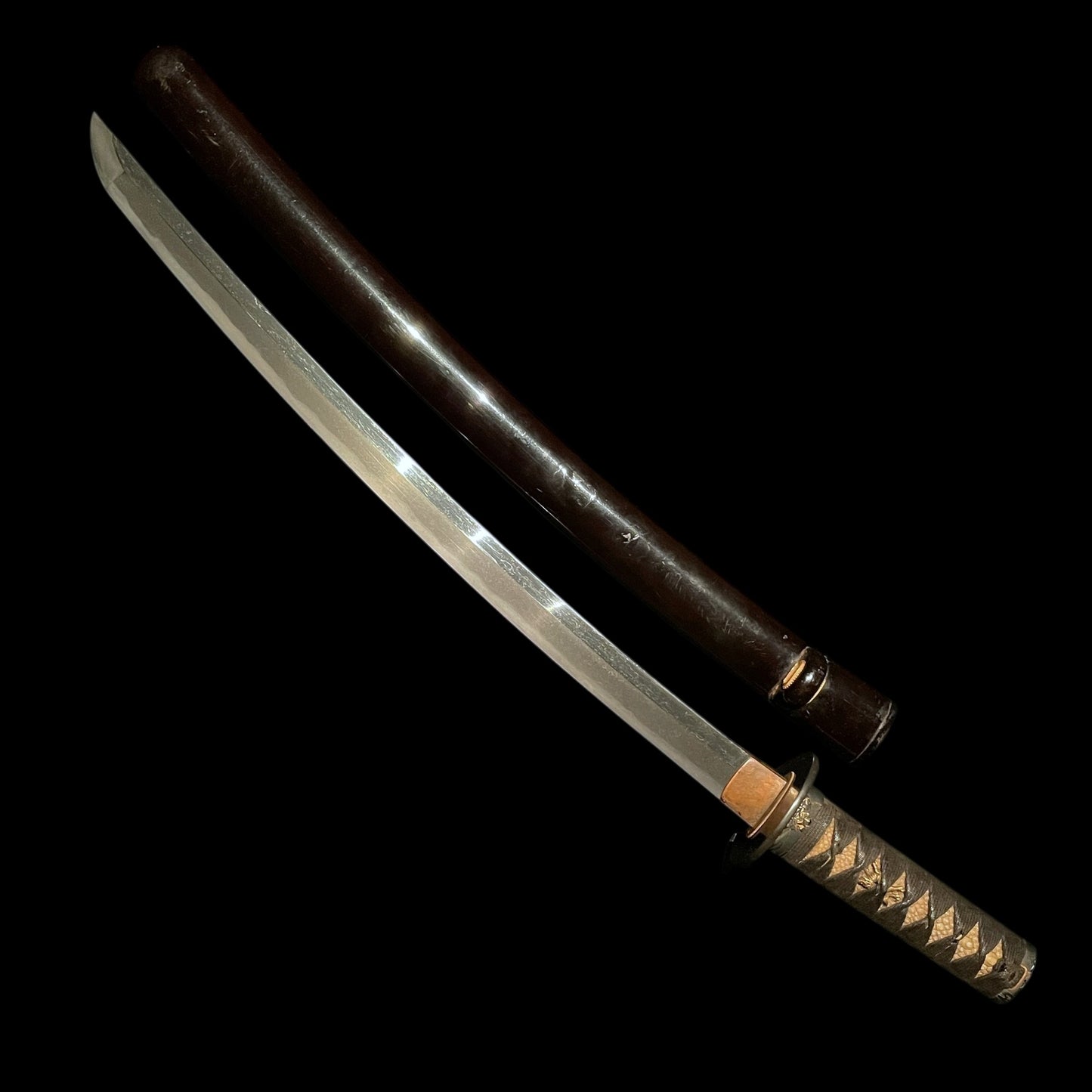 Osafune Yasumitsu 長船安光 signed WAKIZASHI, Samurai Fuchikashira, Muromachi period