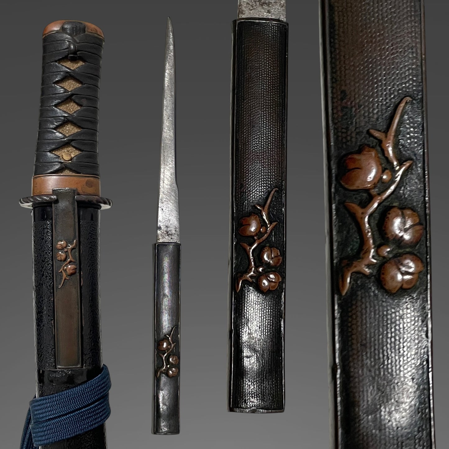 Copper Fittings TANTO, Rugged blade, with Kozuka, Late Edo period
