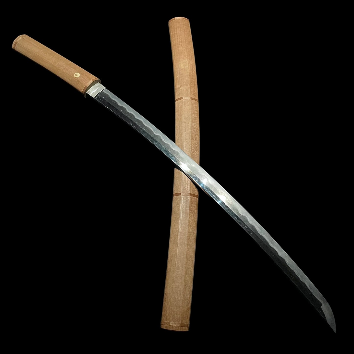 Astonishing Hamon Long Wakizashi, Edo period mumei