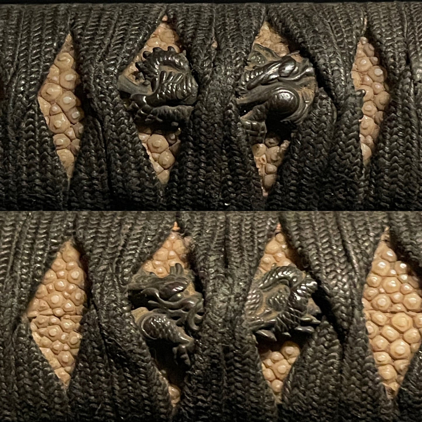 Black KATANA, Yamashirokoku Fushimiju Kaneie signed Tsuba,Dragon Menuki