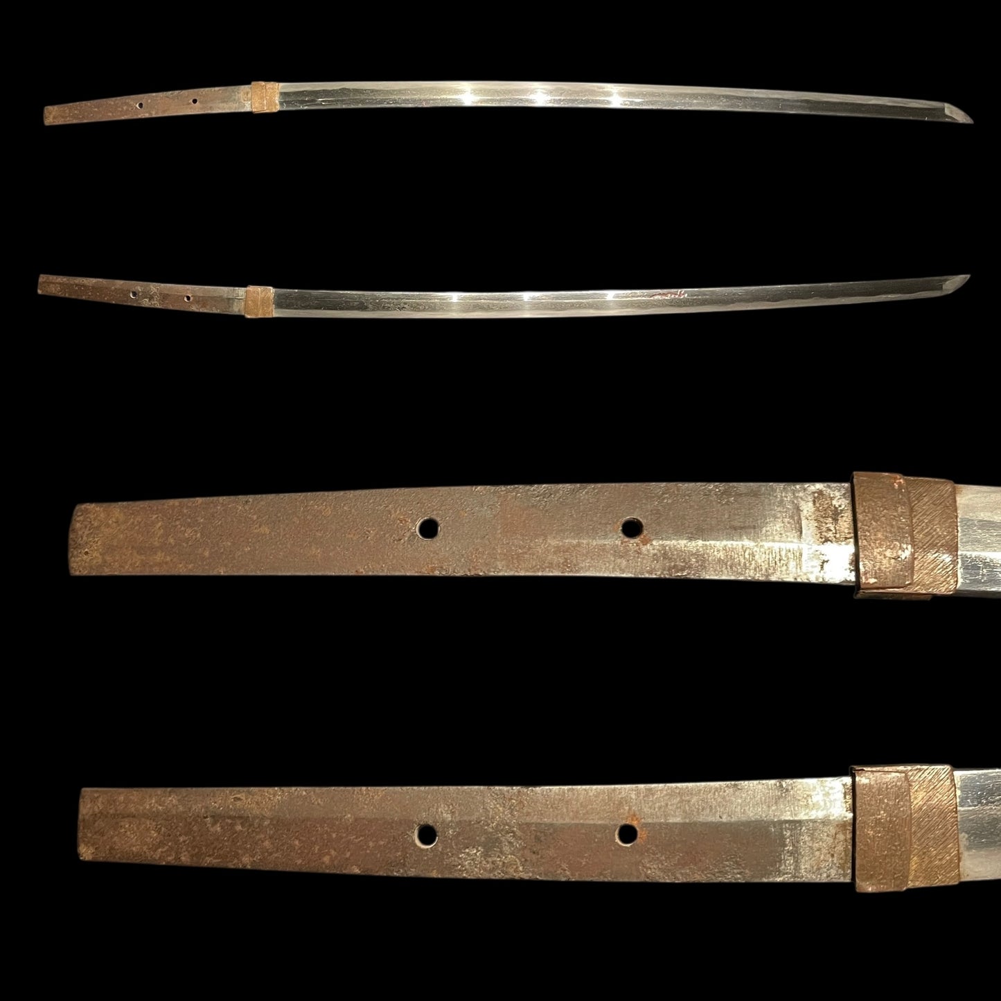 Black KATANA, Yamashirokoku Fushimiju Kaneie signed Tsuba,Dragon Menuki