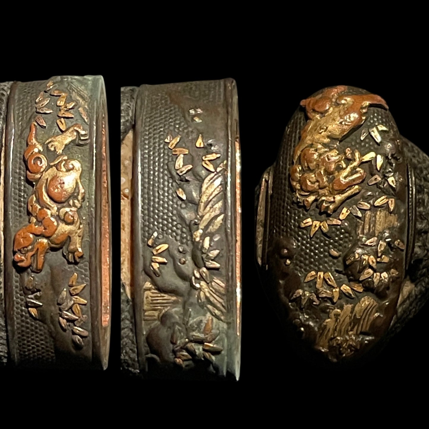 Black KATANA, Yamashirokoku Fushimiju Kaneie signed Tsuba,Dragon Menuki