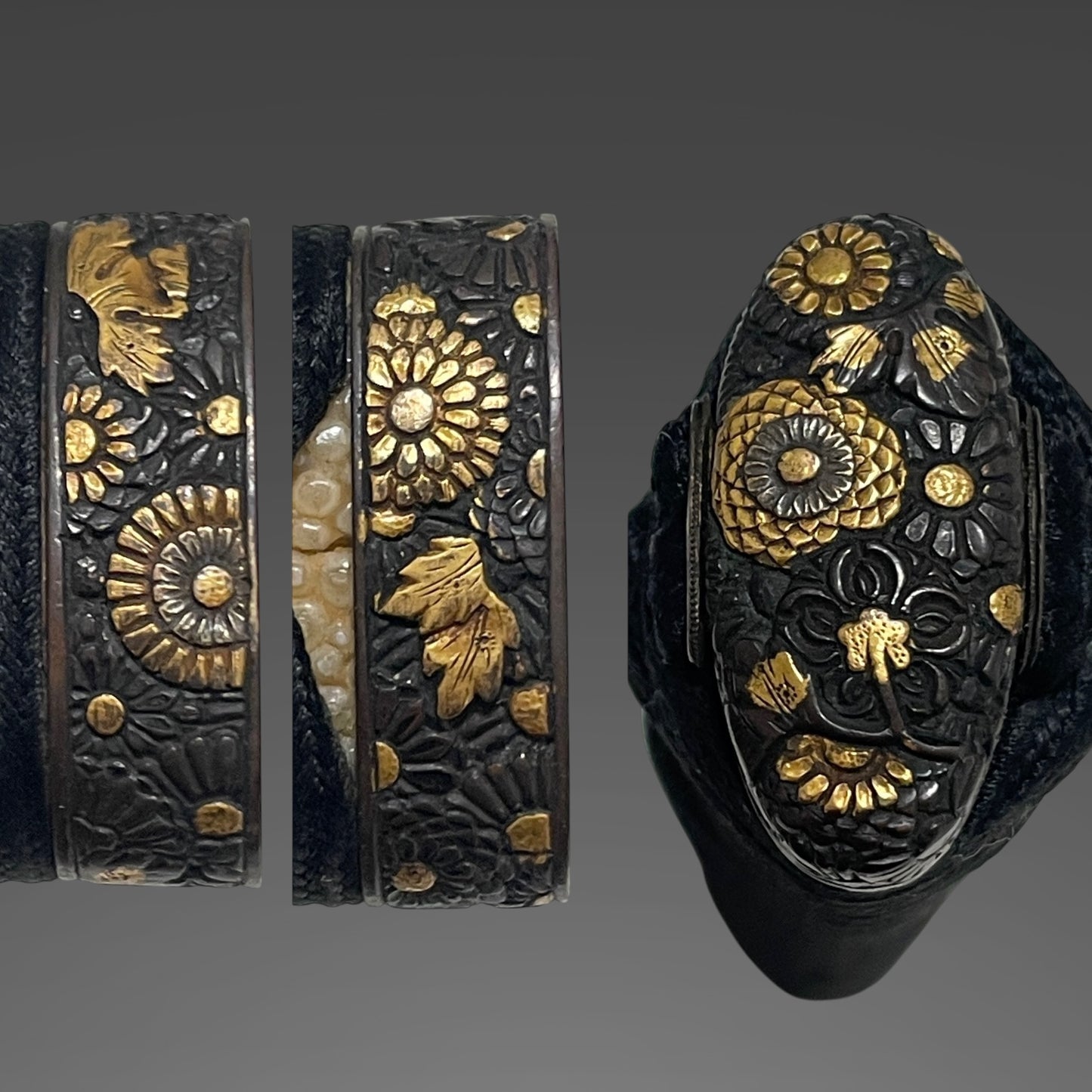 Naginatanaoshi-Zukuri 薙刀直造 Wakizashi, Flower Fittings, Muromachi period mumei